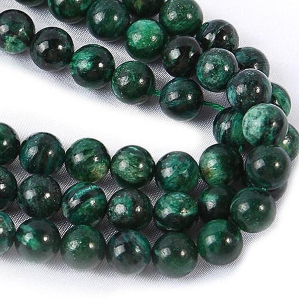 1 Full Strand 15.5" Genuine Natural Loose Round Semi Precious Healing Stone Smooth Emerald Stone Gemstone Birthstone Beads 4mm 6mm 8mm 10mm