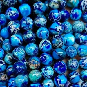 1 Voller Strang 45 cm Lose Runde Stein Glatte Apatit Blau Meer Sediment Jaspis Eindruck Imperial Terra Mala Heilung Chakra Edelstein Perlen