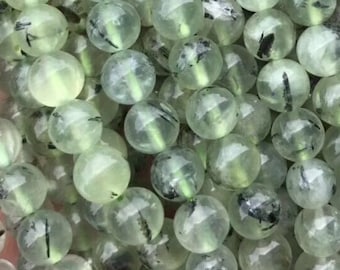 1 Full Strand 15.5" Genuine Natural Loose Round Semi Precious Stone Smooth Prehnite Gemstone Beads 4mm 6mm 8mm 10mm 12mm