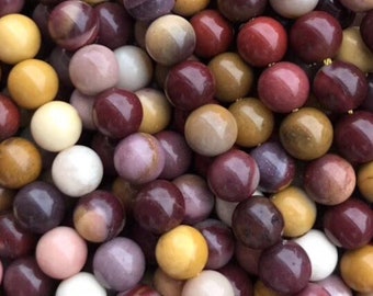 1 Full Strand 15.5" Natural Loose Round Semi Precious Natural Smooth Mookaite Gemstone Stone Beads 4mm 6mm 8mm 10mm 12mm