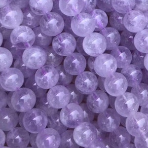 Genuine Natural AAA Grade Loose Round Light Purple Violet Lavender Milky Amethyst Lilac Gemstone Beads 2/3/4/6/8/10/12mm Full Strand 15&quot;