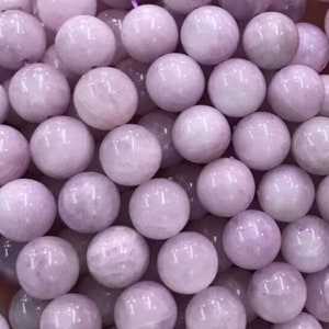 1 Full Strand 15.5&quot; Genuine Natural Loose Round Semi Precious Smooth Pink Kunzite Spodumene Gemstone Beads 6mm 8mm 10mm