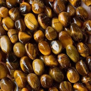 6*8mm 8*10mm 1 Full Strand Loose Irregular Semi Precious Stone Smooth Polished Genuine Natural Pebble Nugget Yellow Tiger Eye Gemstone Beads