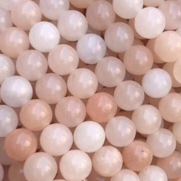 1 Full Strand 15.5" Genuine Natural Loose Round Semi Precious Smooth Light Pink Aventurine Stone Gemstone Beads 4mm 6mm 8mm 10mm 12mm