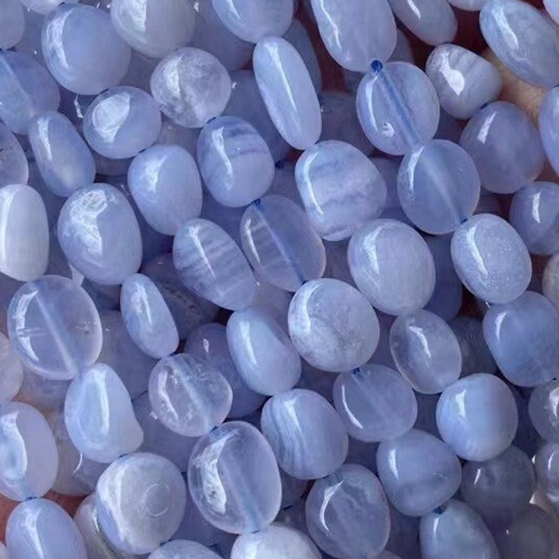 Produktbild von Natürliche Blaue Spitze Achat Run Perle Stränge, 4 Mm, Bohrung