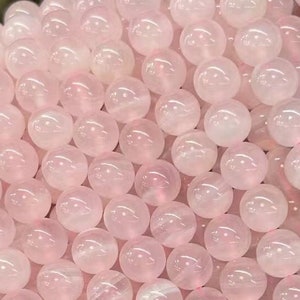 Genuine Natural 3A Grade Honey Pink Lemurian Aquatine Calcite Beads 1 Full Strand 15&quot; Loose Round Stone Smooth Healing Gemstone 6/8/10mm