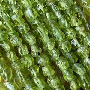 4*6 mm 6*8 mm 1 filo completo sciolto pietra irregolare genuina naturale ciottolo pepita verde peridoto perline di pietra preziosa curativa per la creazione di gioielli