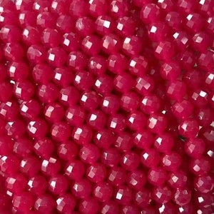 Micro Faceted Genuine Natural Ruby Barklyite Mini Beads 1 Full Strand Loose Round Corundum Gemstone Healing Stone for DIY Jewelry Making 15&quot;