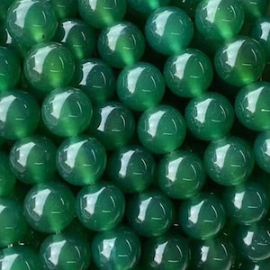 1 Full Strand 15.5&quot; A Grade Genuine Natural Loose Round Semi Precious Green Agate Gemstone Beads for Jewelry Making 4mm 6mm 8mm 10mm 12mm