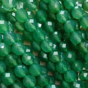 Sparkling 6/8/10mm Round Faceted A Grade Green Agate Beads Genuine Natural Healing Stone Gemstone Stone for DIY Jewelry Making Full Strand
