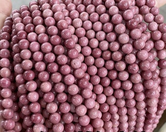 BQ17 8pcs 6mm Bead Holes Brushed Gray Beads 15mm Dusty Rose Pearlized Porcelain Rondelle Beads