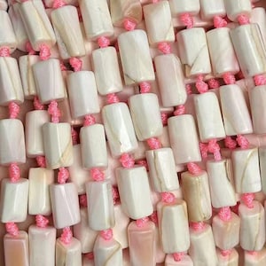 8X14mm Full Strand Genuine Natural Raw Material Pink Mother Of Pearl MOP Shell Gemstone Cylinder Tube Barrel Beads for DIY Jewelry Making