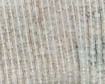 Genuine Real Natural Clear Quartz Stone Gemstone Flat Rondelle Heishi Disc Beads Tyre Shape Spacer Beads 4X2mm Full Strand 15"