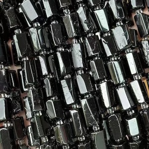 8X12mm Full Strand Genuine Natural Raw Material Smooth Black Tourmaline Gemstone Cylinder Tube Barrel Stone Beads for Jewelry Making