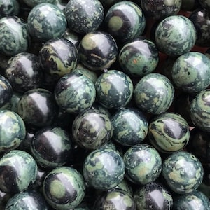1 Full Strand 15.5&quot; Authentic Natural A Grade Loose Round Semi Precious Healing Kambaba Jasper Rhyolite Stone Smooth Gemstone Beads 4-12mm