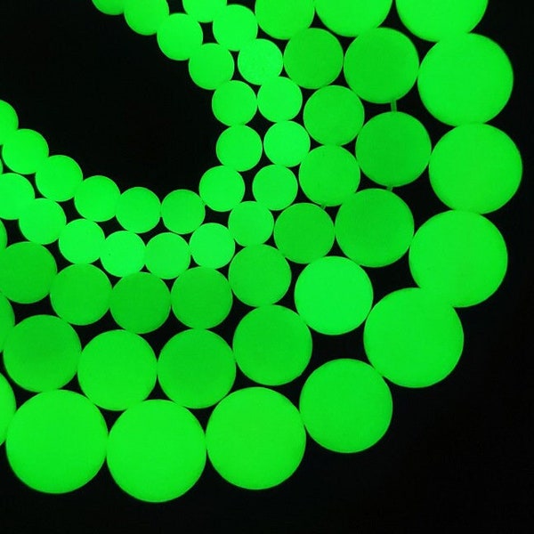 1 Full Strand 15.5" Loose Round Green Night-luminescent Glow In The Dark Luminous Stone Beads for DIY Jewelry Making 6mm 8mm 10mm 12mm