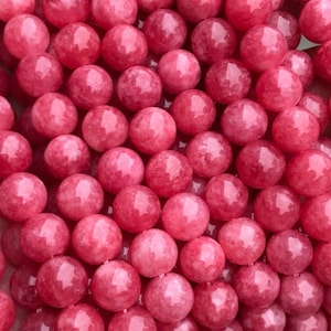 1 Full Strand 15.5&quot; Loose Round Semi Precious Healing Stone Smooth Colored Rhodochrosite Gemstone Beads 4mm 6mm 8mm 10mm