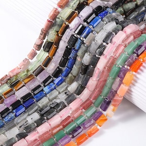 8X11mm 1 Full Strand 15&quot; Genuine Natural Loose Cylinder Tube Barrel Shape Gemstone Stone Healing Gems Beads for DIY Jewelry Making