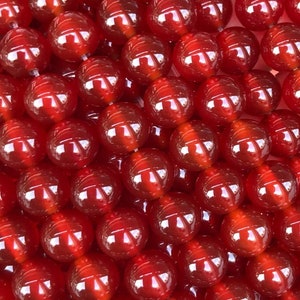 1 Full Strand 15.5&quot; A Grade Natural Loose Round Semi Precious Red Agate Gemstone Beads 4mm 6mm 8mm 10mm 12mm
