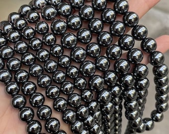 1 Full Strand Natural Black MAGNETIC Hematite Loose Round Polished Gemstone DIY Perles 15.5 « 4mm 6mm 8mm 10mm 12mm