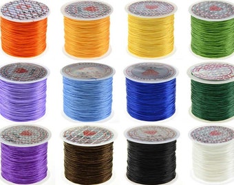 60 m/rollo 0,6 mm fuerte colores surtidos cristal transparente plano elástico hilo hilo línea collar cordón cordón para hacer joyas DIY