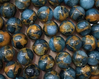 1 Strang 15,5 "lose runde Stein-glatte Aqua Blau-Mosaik-Quarz-Edelstein-Perlen für die Schmuckherstellung 4mm 6mm 8mm 10mm 12mm