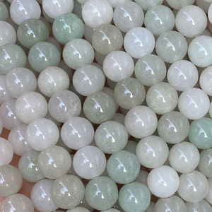 1 Full Strand 15.5&quot; Genuine Natural Mongolia She Taicui Jade Round Healing Health Protection Gemstone Beads for DIY Jewelry Accessories
