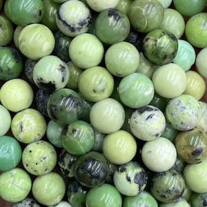 1 Full Strand 15.5&quot; Genuine Natural Loose Round Healing Green Chinese Chrysoprase Gemstone Beads for DIY Jewelry Making 4mm 6mm 8mm 10mm