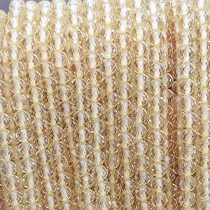 1 Full Strand 3mm Loose Micro Faceted Round Created Yellow Topaz Gemstone Seed Stone Beads for DIY Jewelry Making Accessories 15.5&quot;
