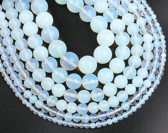 1 Full Strand Loose Rond Polished Opalite Perles Opale lisse Pierre Précieuse pour Bracelet Collier Bijoux Faire 4mm 6mm 8mm 10mm 12mm 15.5 »