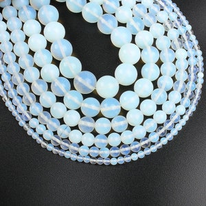 1 Full Strand Loose Round Polished Opalite Beads Smooth Opal Gemstone for Bracelet Necklace Jewelry Making 4mm 6mm 8mm 10mm 12mm 15.5&quot;