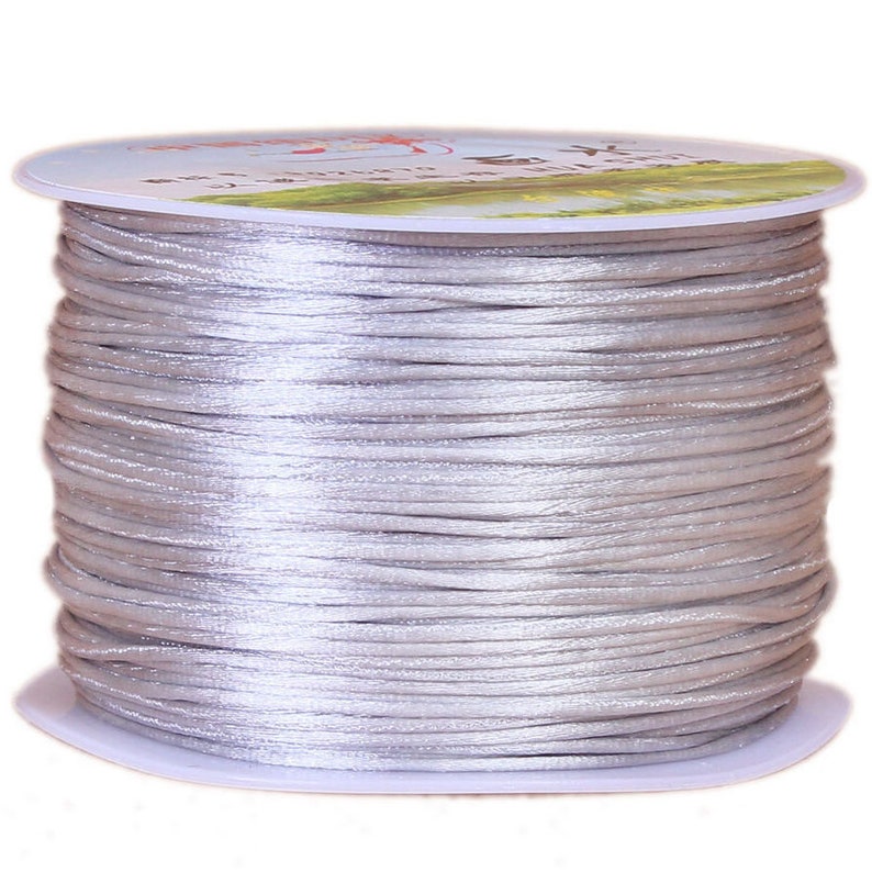 70 Meters/Roll 1.5mm Chinese Knotting Nylon Braided Rattail Kumihimo Silk Satin Cord Beading Macrame Ribbon String Thread with Spool Reel image 5
