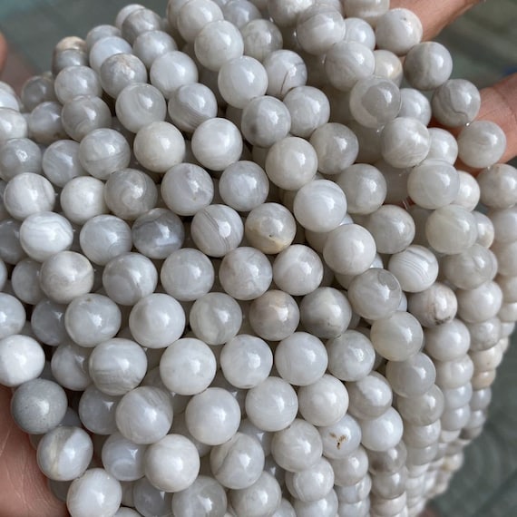 Smooth Round, Natural MOP (Mother of Pearl) Beads, Choose Si