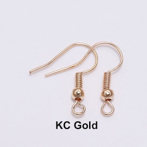 100 pcs/lot vente en gros argent/or/Bronze Antique/Gunmetal/noir/cuivre poisson crochet français boucles d'oreilles fil faisant des résultats accessoires 2018mm KC Gold