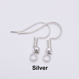 100 pcs/lot vente en gros argent/or/Bronze Antique/Gunmetal/noir/cuivre poisson crochet français boucles d'oreilles fil faisant des résultats accessoires 2018mm Silver