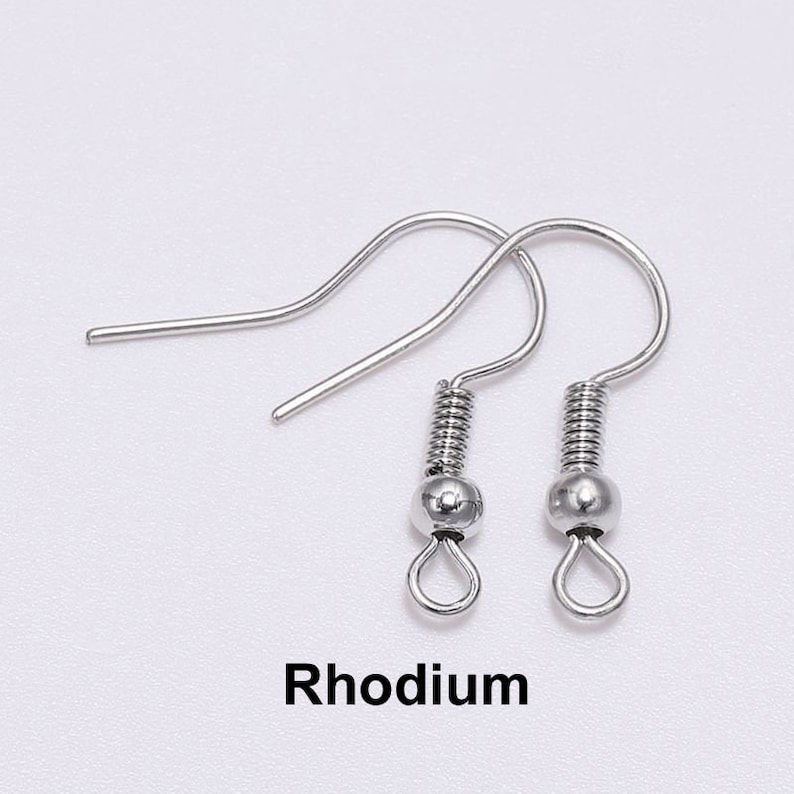 100 pcs/lot vente en gros argent/or/Bronze Antique/Gunmetal/noir/cuivre poisson crochet français boucles d'oreilles fil faisant des résultats accessoires 2018mm Rhodium