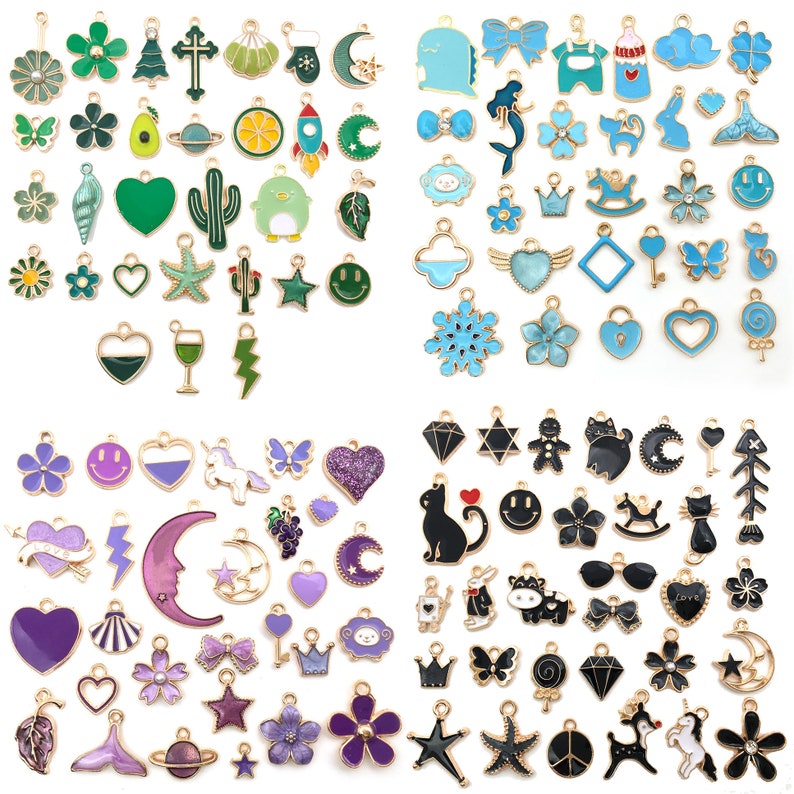 Bulk Wholesale Lot Assorted Style Multicolor Gold Emaille Charms für DIY Armband Halskette Handmade Schmuck Herstellung Zubehör Bild 7