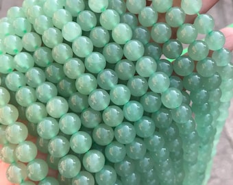 1 Full Strand 15.5 « A Grade Véritable Naturel Loose Rond Semi Précieux Vert Aventurine Gemstone Perles 4mm 6mm 8mm 10mm 12mm