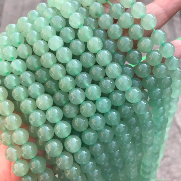 1 full strand 15.5 "A Grade Genuine Natural Loose Round Semi Precious Green Aventurine Gemstone Beads 4mm 6mm 8mm 10mm 12mm