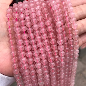 1 Full Strand 15.5 Genuine Natural A Grade Loose Round Semi Precious Smooth Strawberry Quartz Gemstone Beads 4mm 6mm 8mm 10mm image 7