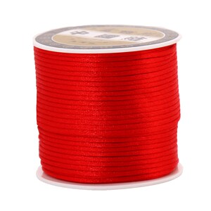 2mm (45M/roll) Strong Braided Macrame Silk Satin Nylon Chinese Knot Rattail Cord Rope DIY Jewelry Making Beading String Thread Wire Spool image 8