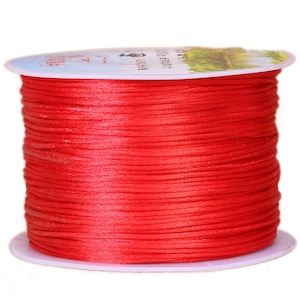 70 Meters/Roll 1.5mm Chinese Knotting Nylon Braided Rattail Kumihimo Silk Satin Cord Beading Macrame Ribbon String Thread with Spool Reel image 6