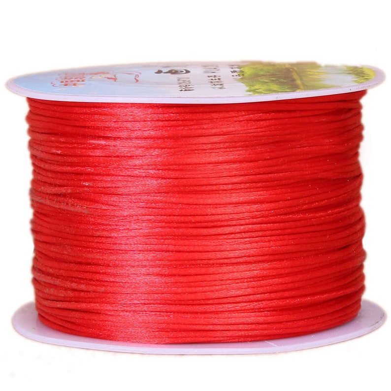 70 mètres/rouleau 1,5 mm nouage chinois nylon tressé queue de rat Kumihimo cordon de satin de soie perles macramé ruban ficelle fil avec bobine bobine image 6