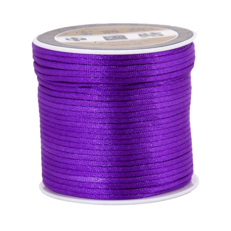 2mm (45M/roll) Strong Braided Macrame Silk Satin Nylon Chinese Knot Rattail Cord Rope DIY Jewelry Making Beading String Thread Wire Spool image 9