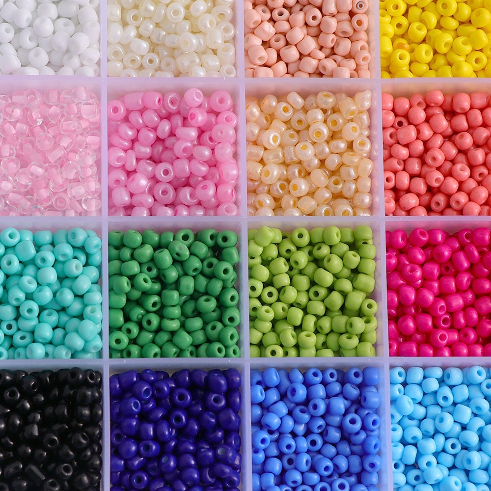 2/3mm Glass Seed Beads Bulk Mixed Colors Mini Spacer Loose Pony