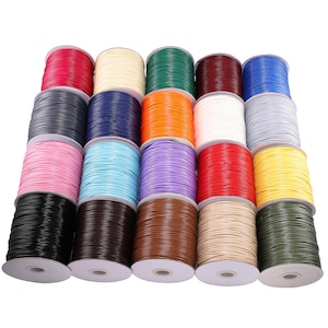 Korean Waxed Cord Polyester Wax Cord Beading Macrame String Thread for DIY Jewelry Making 0.5mm/0.8mm/1mm/1.2mm/1.5mm/2mm/2.5mm/3mm/4mm/5mm