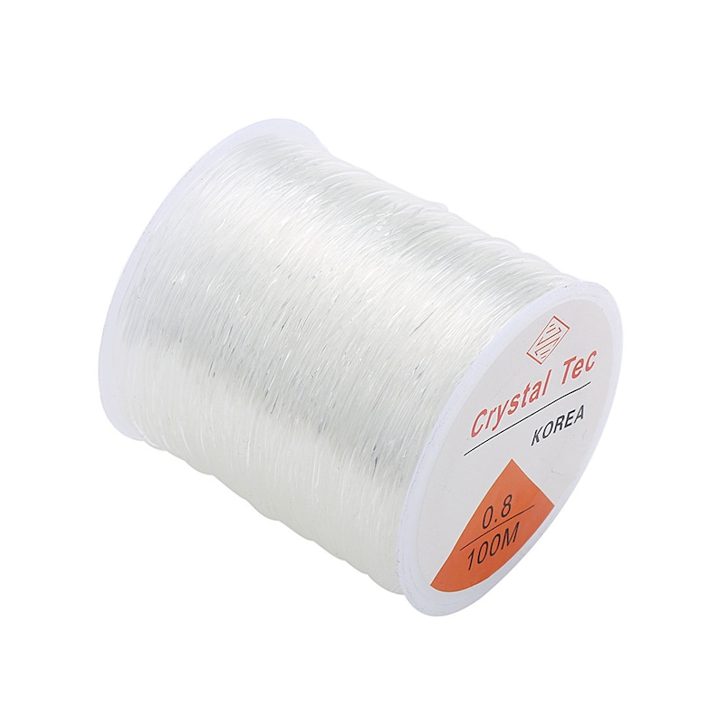 100M Élastique Rond Perlage Fort Clair / Rouge / Noir / Marron Cristal Stretchy Thread Cordon Cordon 0.5mm / 0.6mm / 0.7mm / 0.8mm / 1.0mm / 1.2mm / 1.5mm image 5