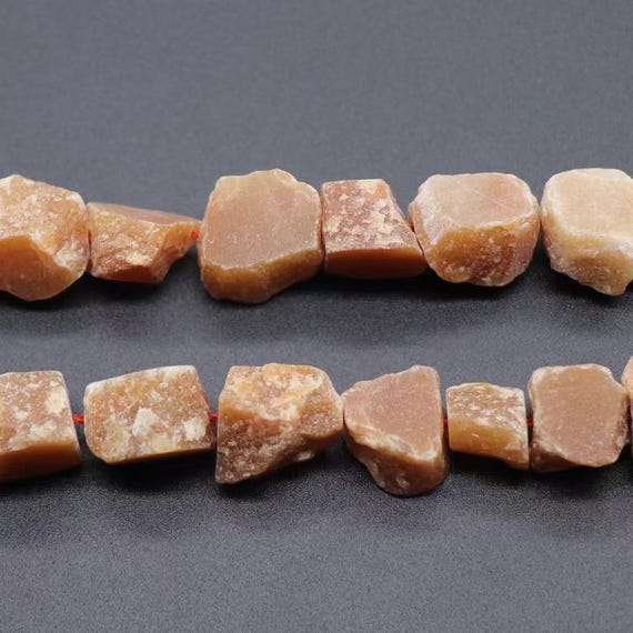 Raw Rough Genuine Natural Red Aventurine Drilled Irregular Untreated Nuggets Freeform Healing Gemstone Beads for DIY Jewelry Making 15"