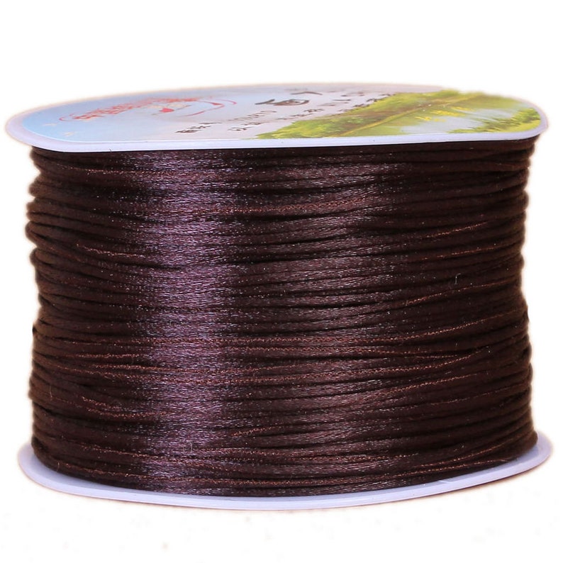 70 Metri/Rotolo 1.5mm Annodatura Cinese Nylon Intrecciato Coda di Ratto Kumihimo Corda di Raso di Seta Perline Macrame Nastro Corda Filo con Bobina Bobina immagine 7