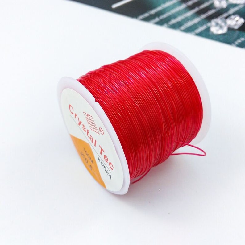 100M Élastique Rond Perlage Fort Clair / Rouge / Noir / Marron Cristal Stretchy Thread Cordon Cordon 0.5mm / 0.6mm / 0.7mm / 0.8mm / 1.0mm / 1.2mm / 1.5mm image 8